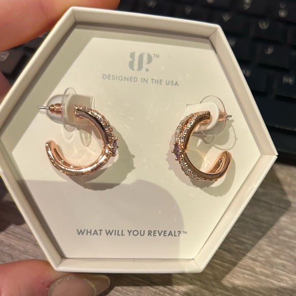 Bomb Party Rose Gold Lavender Hoops - Picture 2 of 3